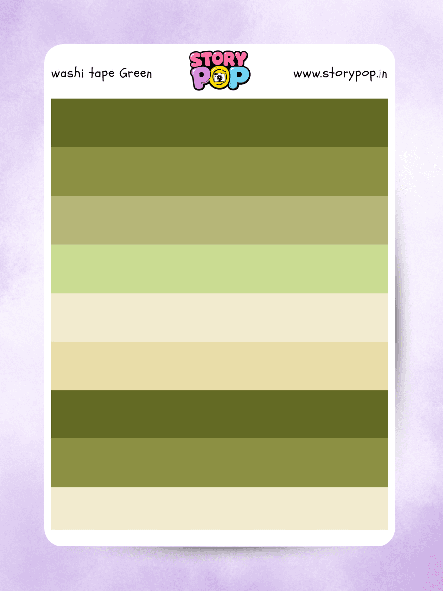 Olive and green washi tape style sticker strips