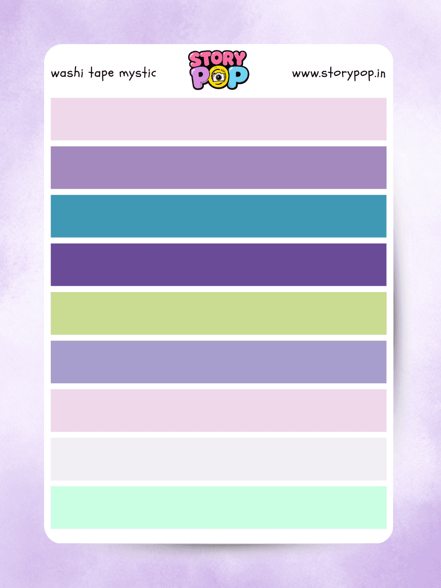 Mystic purple and teal washi tape style sticker strips