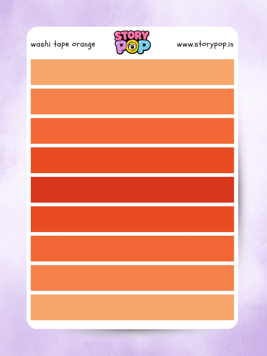 Orange and terracotta washi tape style sticker strips