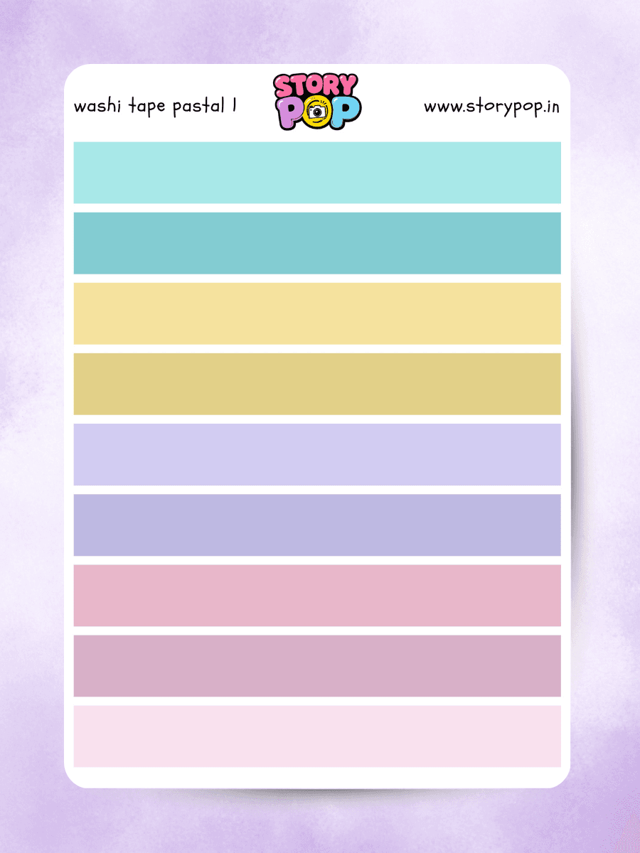 Soft pastel washi tape style sticker strips