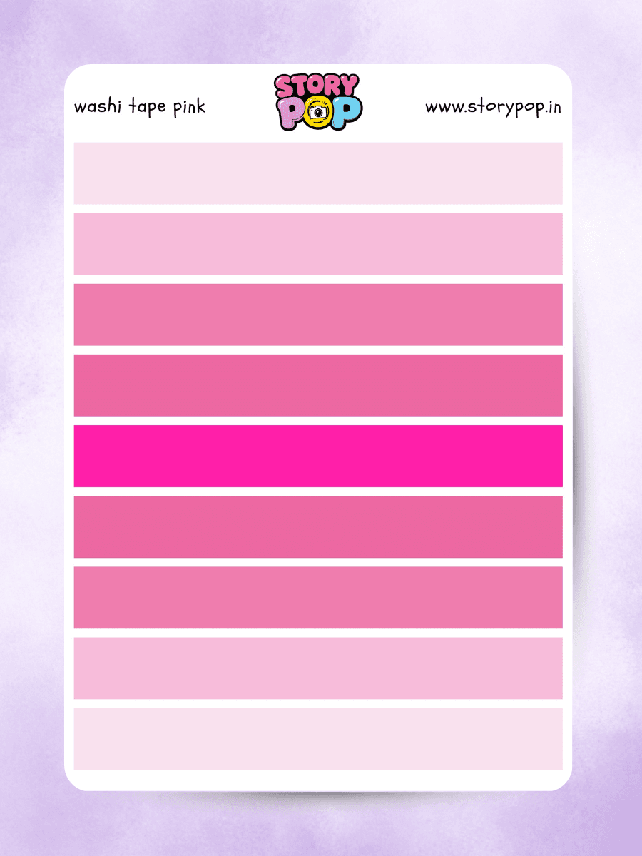 Pink washi tape style sticker strips