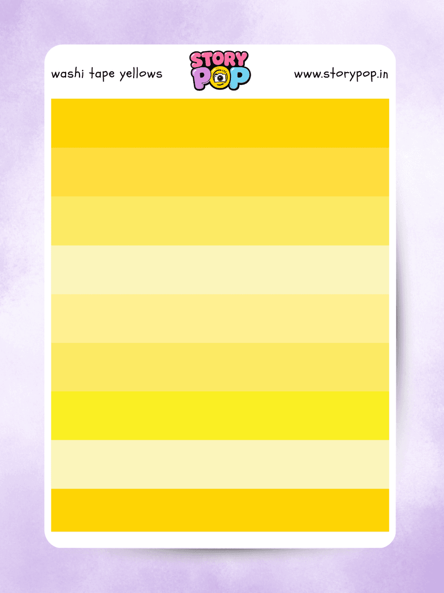 Yellow washi tape style sticker strips